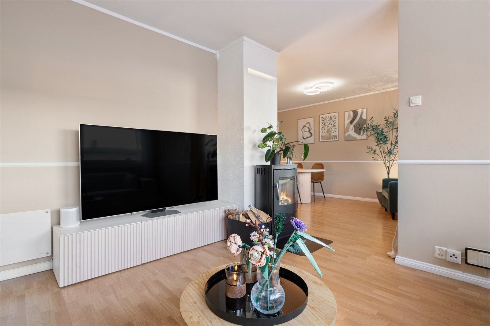 TV-en kan med fordel plasseres mot/på vegg. Galleribilde