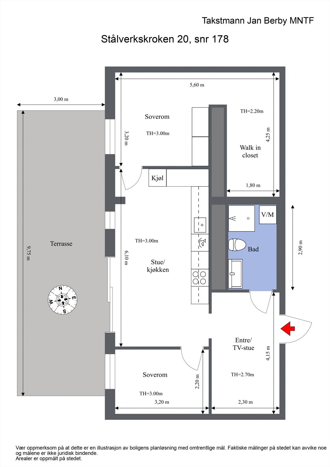 Plantegning. I tillegg medfølger en bod i kjelleren. Galleribilde