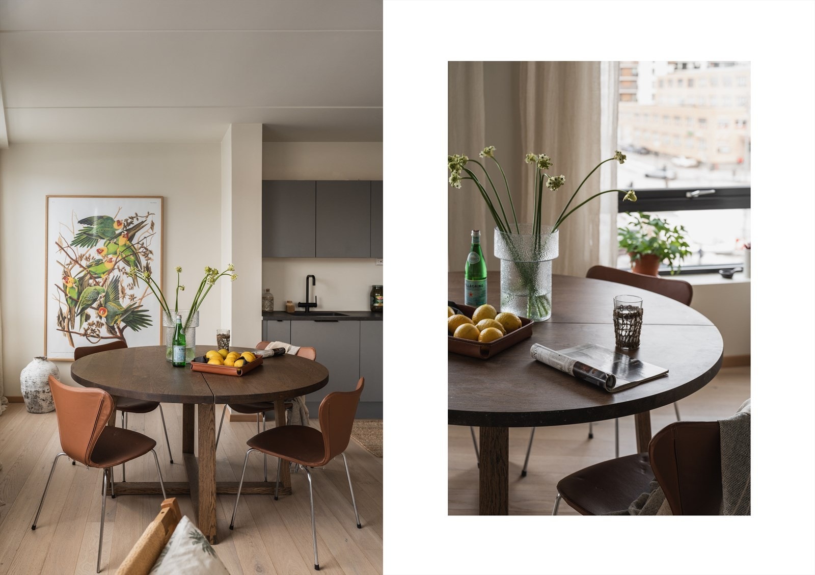 Det er god plass til spisebord i fin tilknytning til kjøkkenet Galleribilde