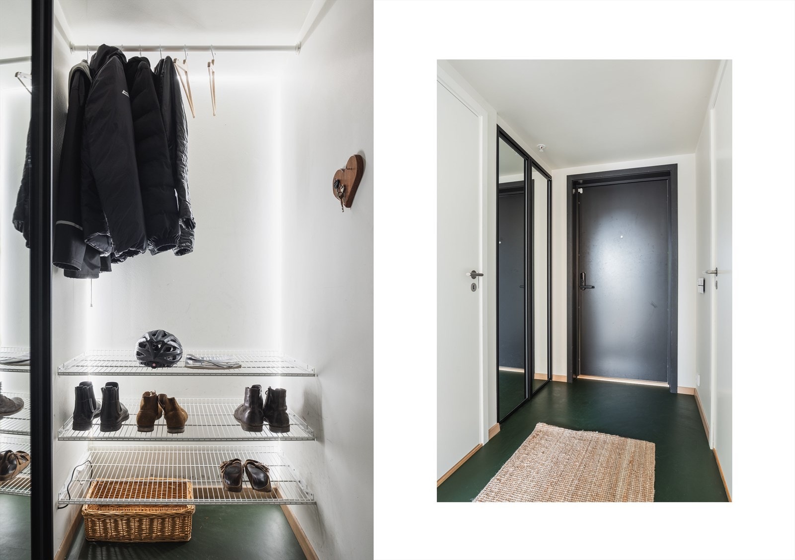 Praktisk skyvedørsgarderobe med gode oppbevaringsmuligheter Galleribilde