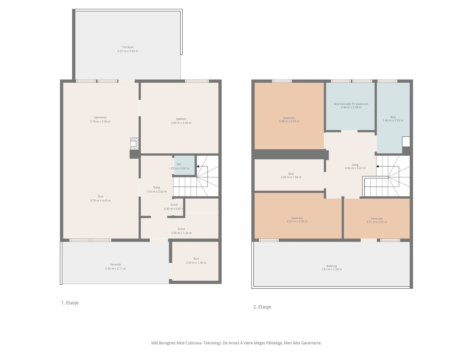 Plantegning for begge etasjer. Galleribilde