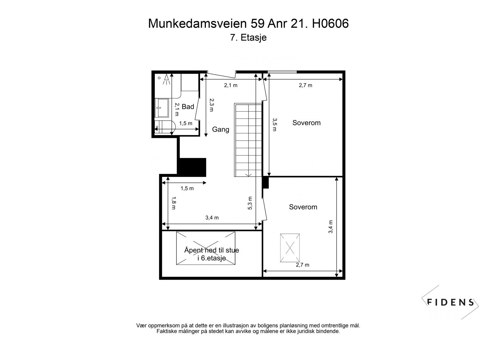 Plantegning 7. etasje. Galleribilde