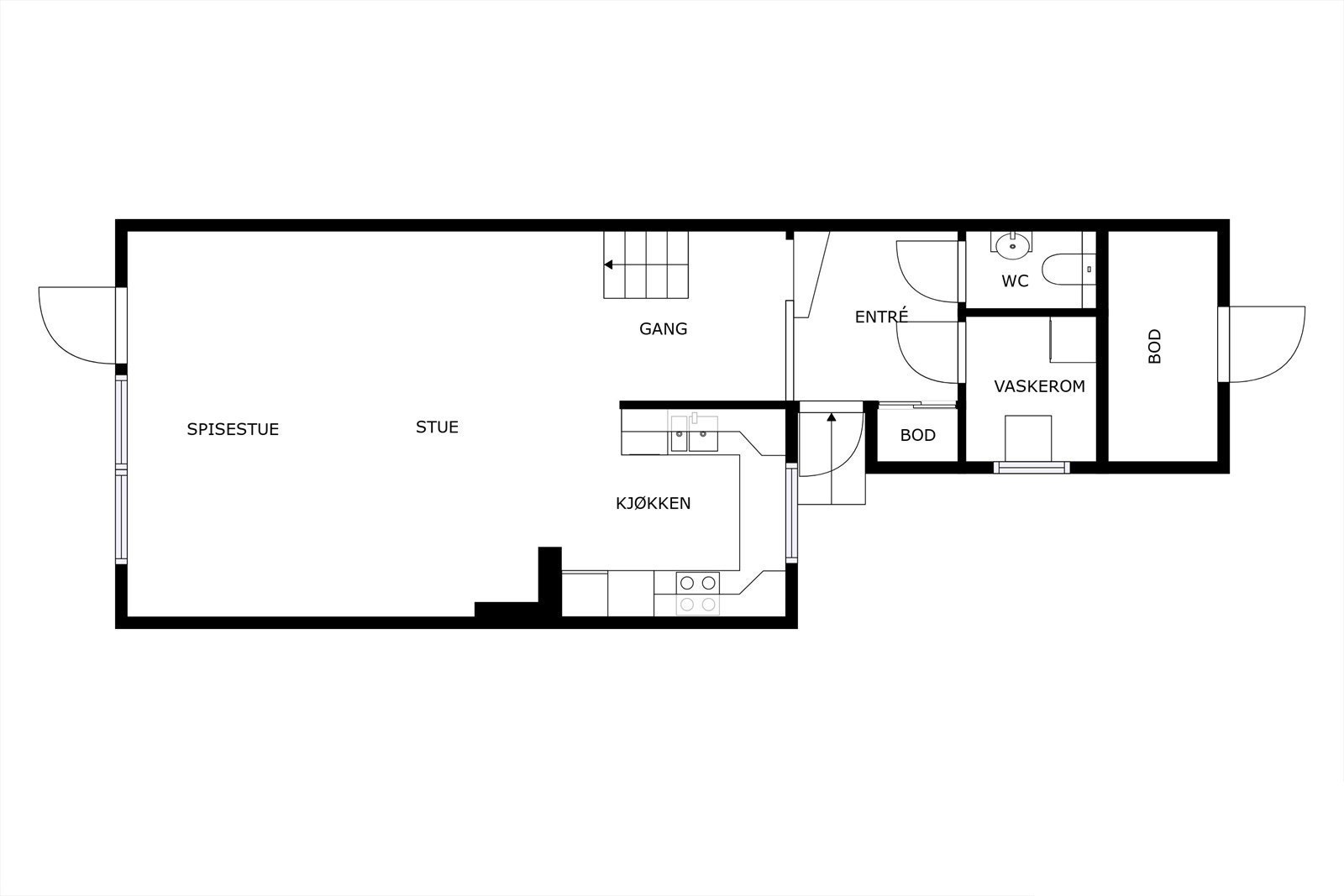 Plantegning 1. etasje Galleribilde