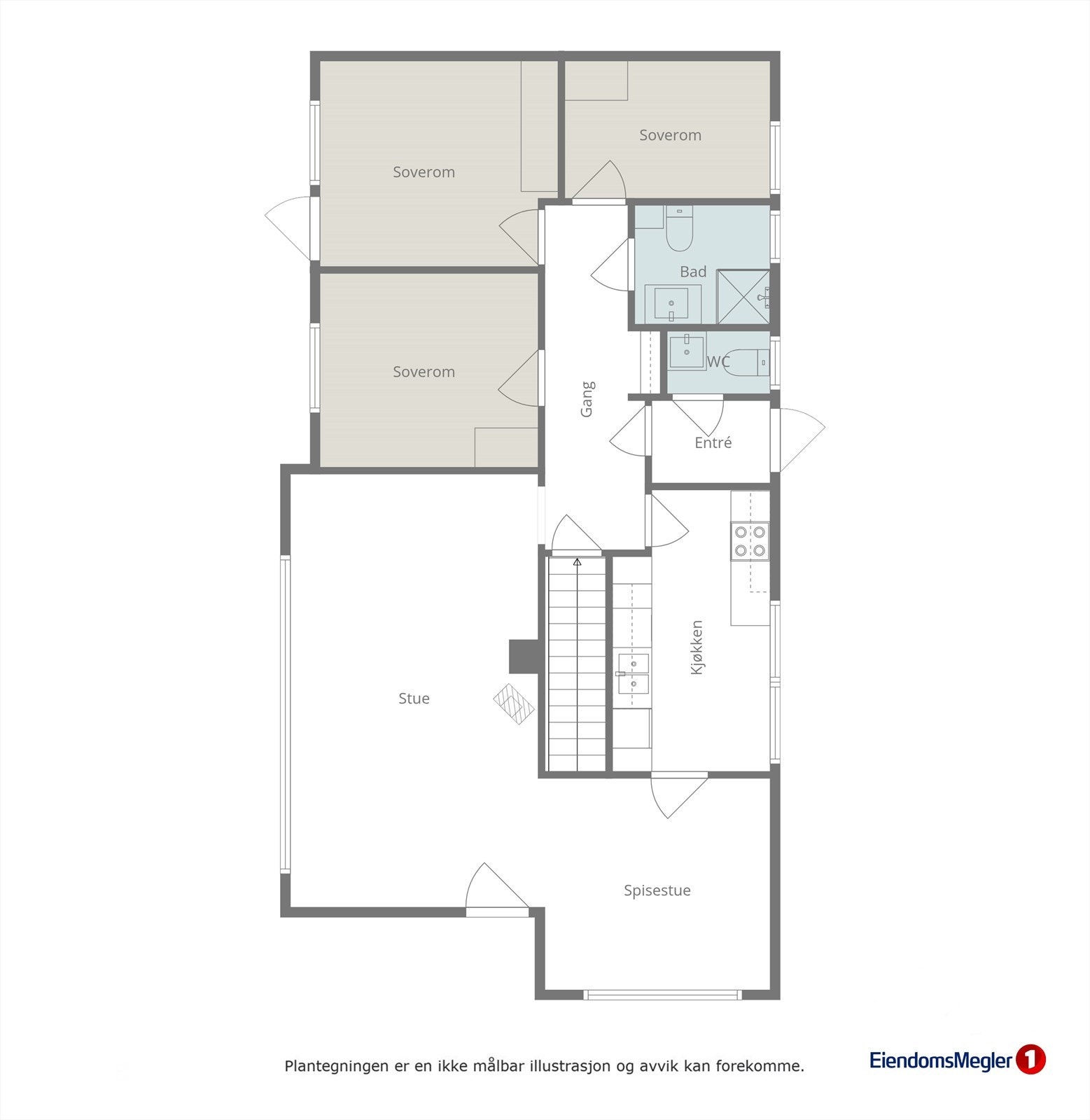 Planløsning hovedetasje Galleribilde