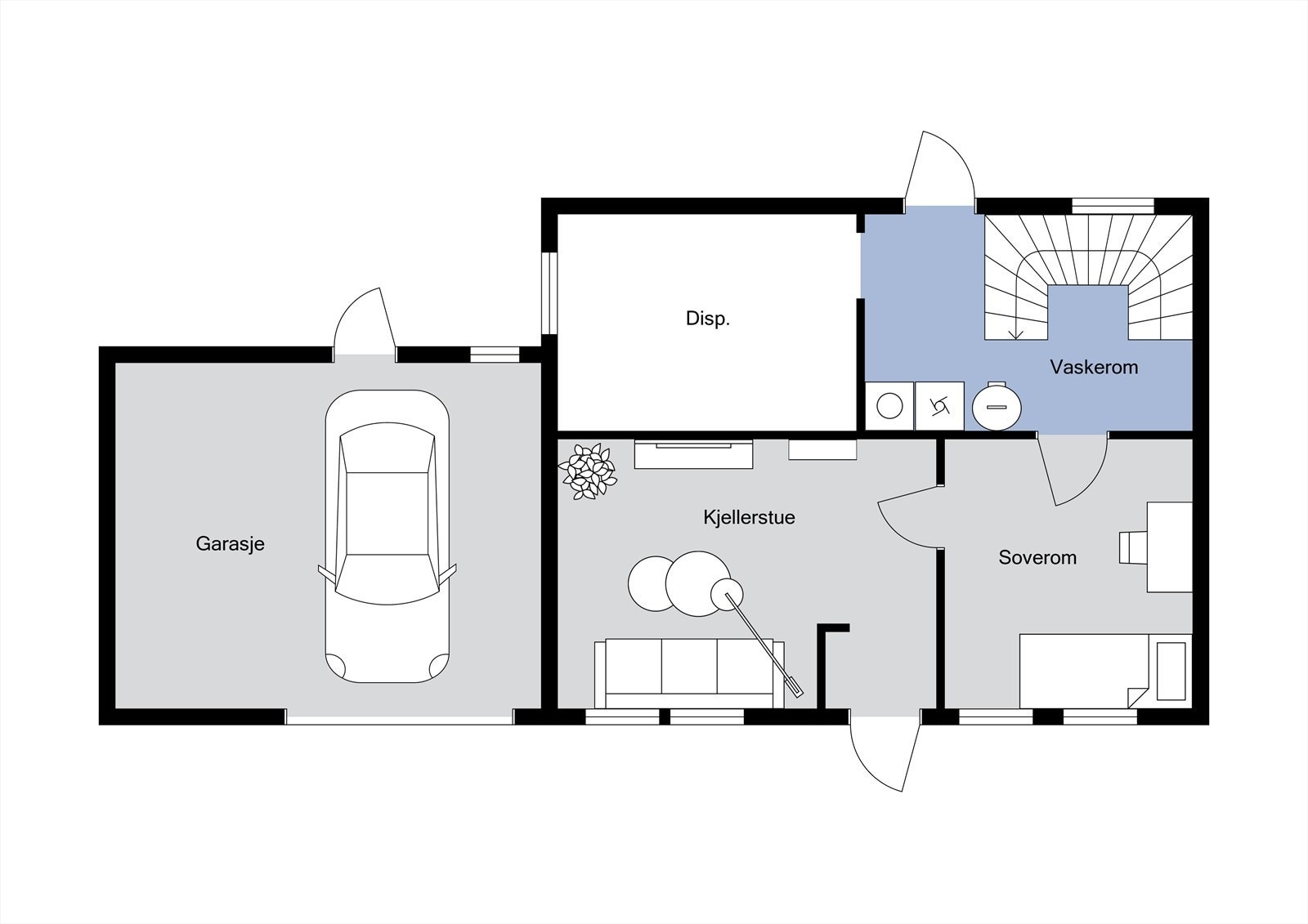 Planløsning underetasje Galleribilde