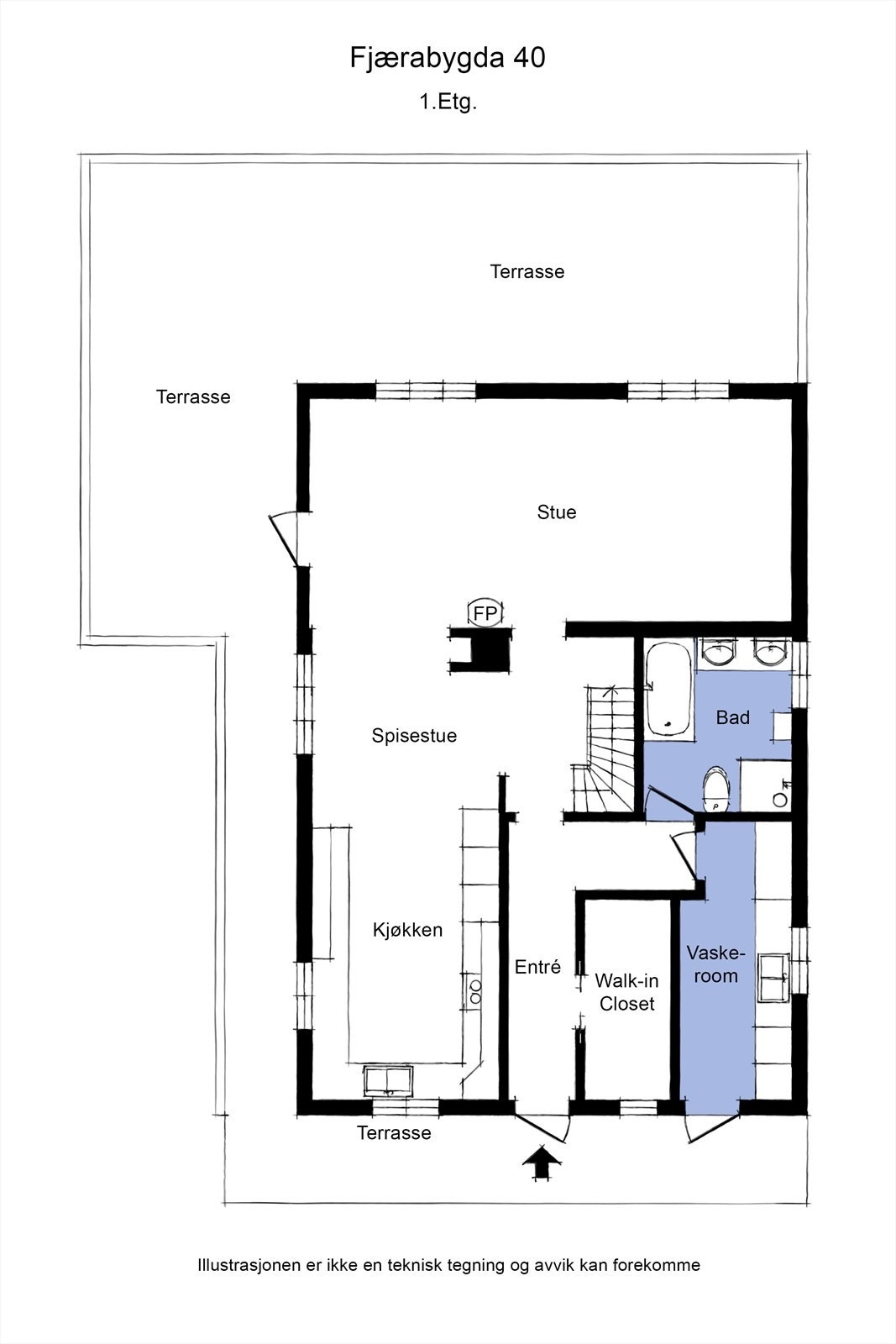 Skisse 1. etasje. Galleribilde