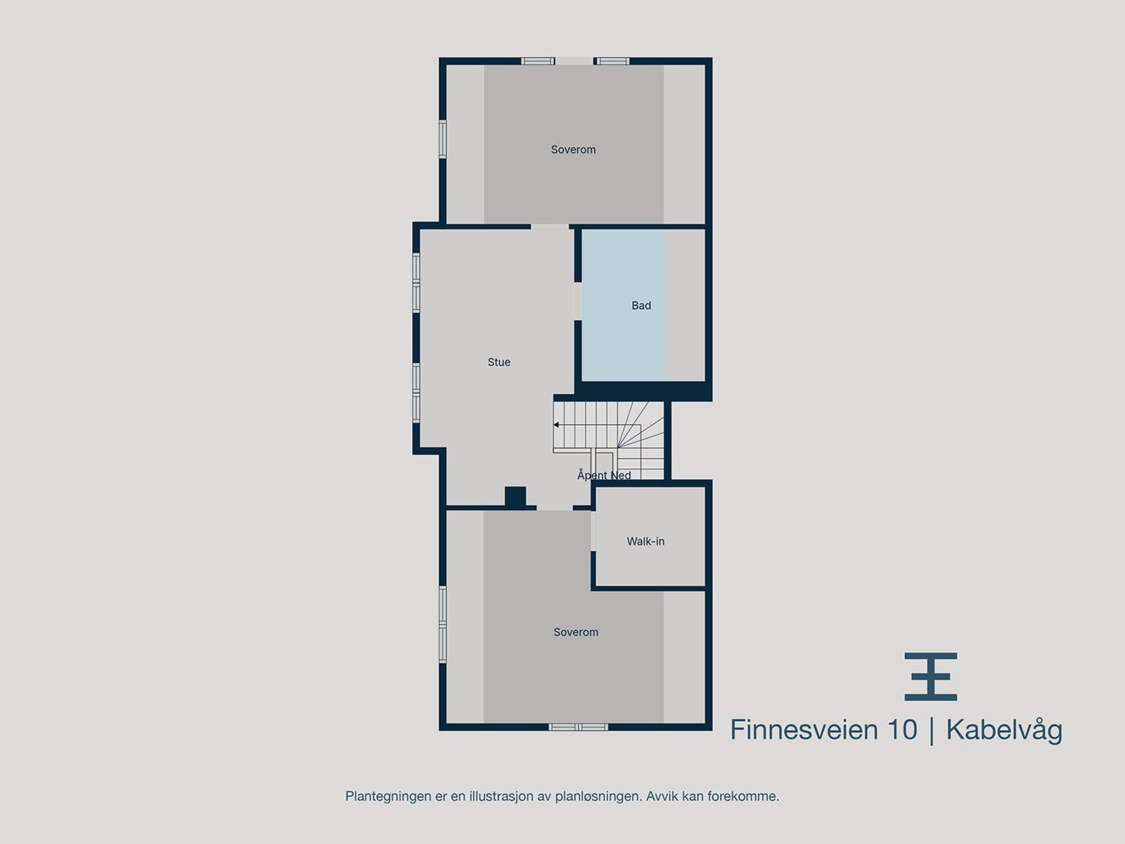 Plantegning loftsetasje Galleribilde