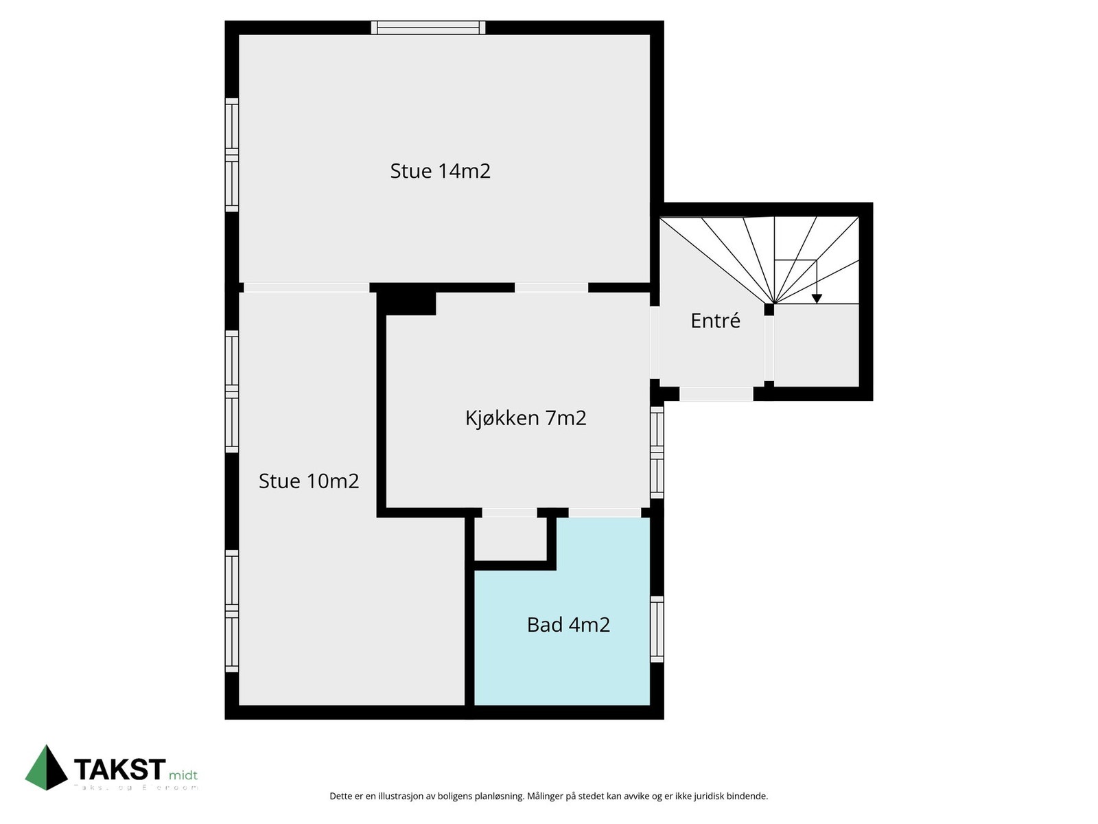 Planløsning hovedetasje. Galleribilde