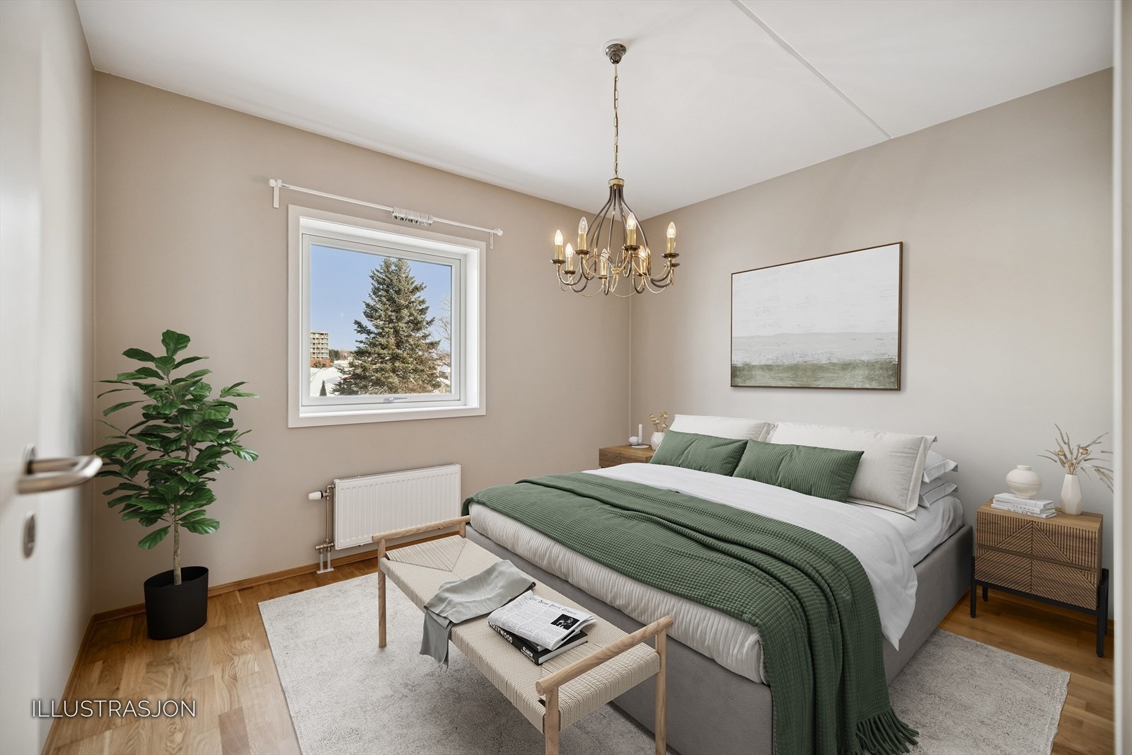 Hovedsoverommet er av god størrelse med plass til dobbeltseng og garderobeløsning. Galleribilde