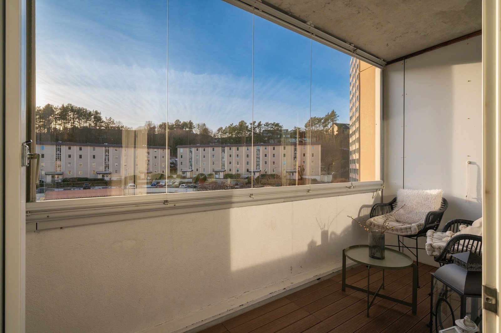 Balkongen måler 5,6 m². Galleribilde