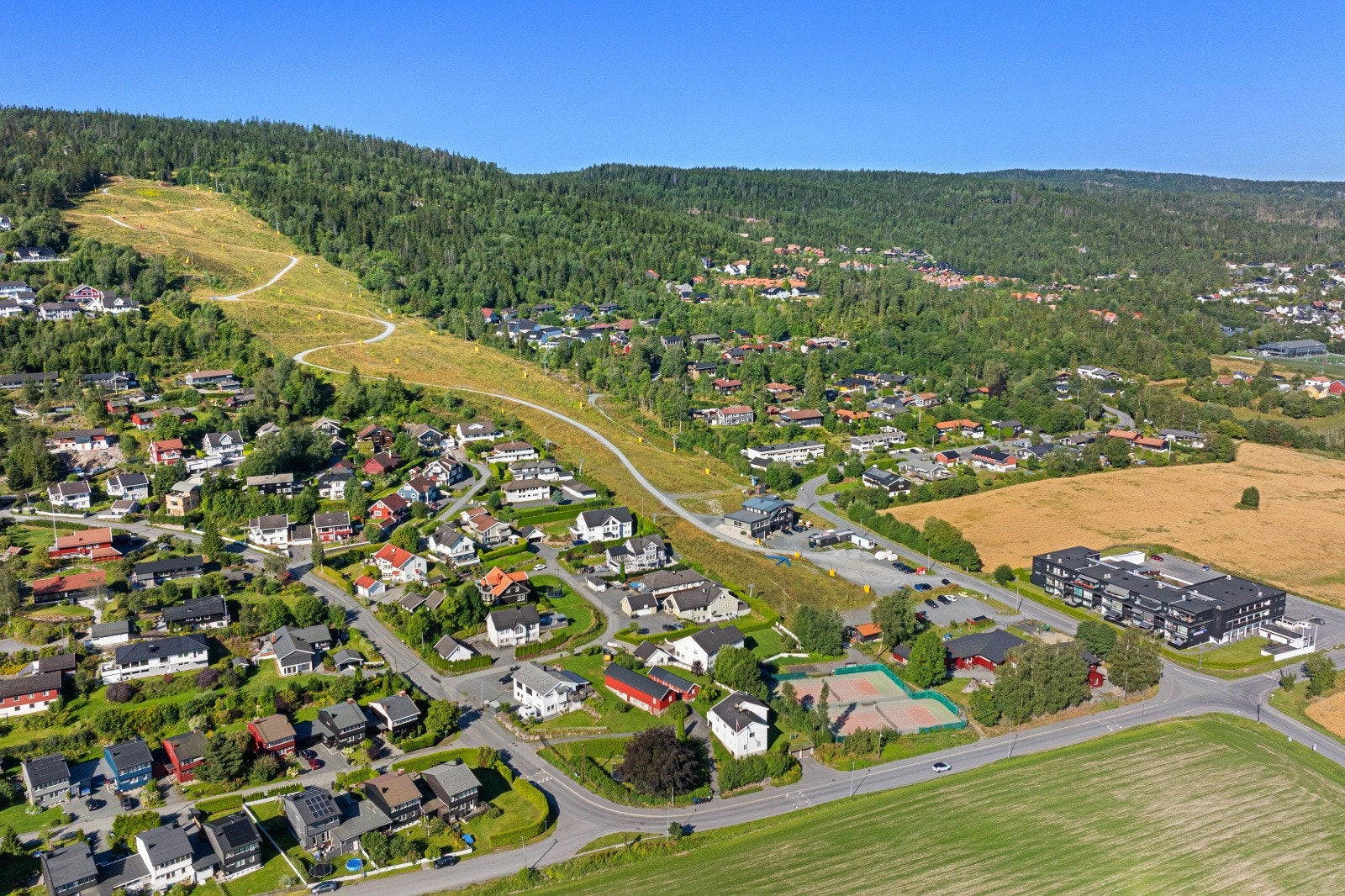 Lommedalen skisenter drives av Lommedalens Idrettslag og tilbyr
Krydsbybakken - hovedbakken med krokheis.
Barnebakken "Fantasi" - med tallerkenheis, tilrettelagt for de yngste
Terrengpark - for snowboard og twintip
Varmestue og gapahuk nær toppen Galleribilde