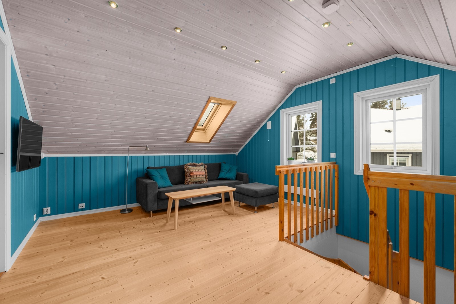 Åpent loftstue med god belysning Galleribilde