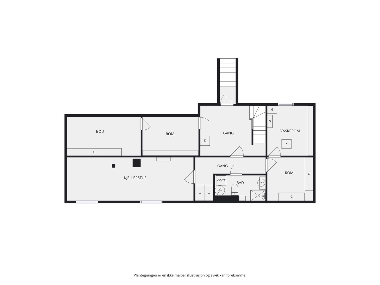 Plantegning kjeller. Galleribilde