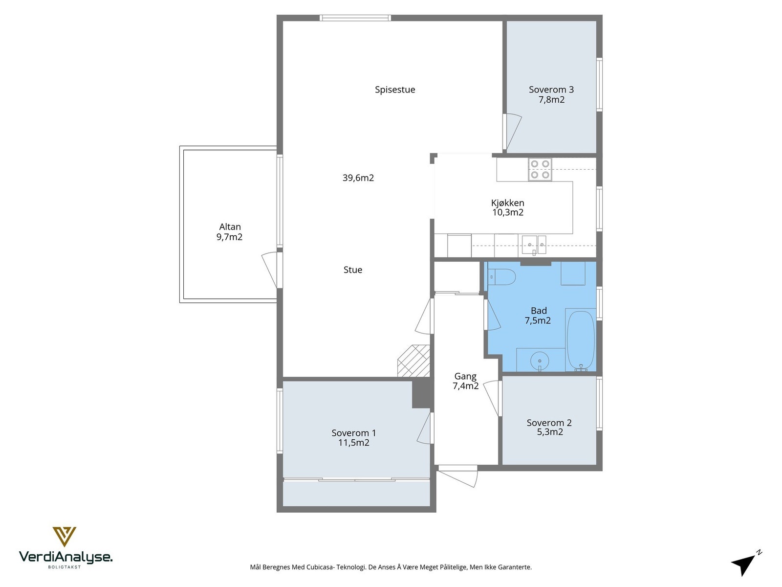 Planskisse med areal. Galleribilde