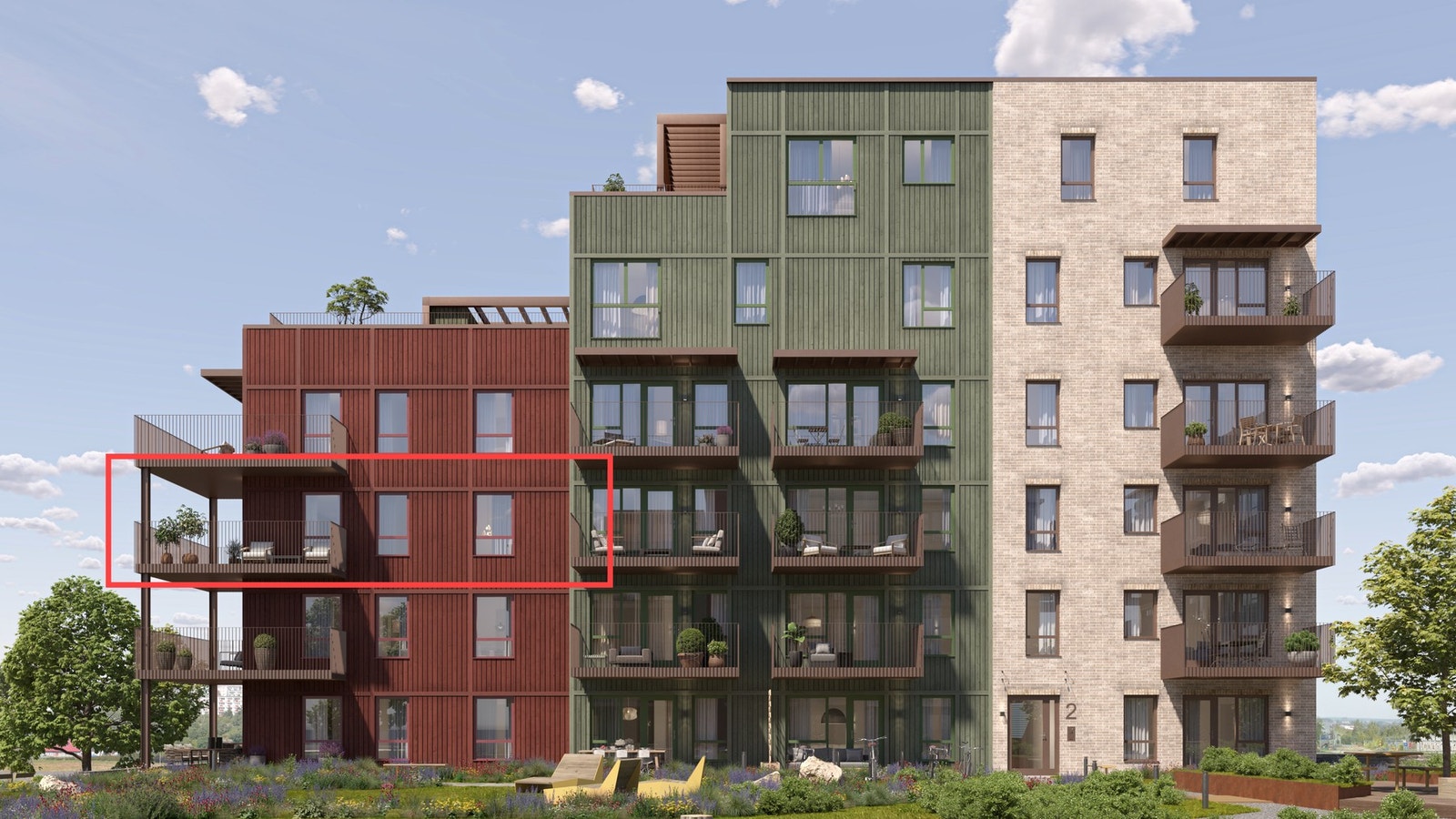 Velkommen til B2-304 - En helt ny 3-roms leilighet med attraktiv beliggenhet på hjørnet i 3.etasje. Galleribilde