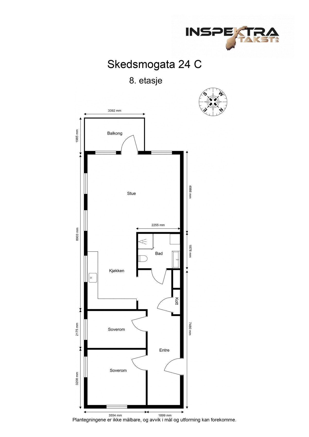 Leiligheten har en praktisk planløsning med luftige og gode rom. I tillegg til innvendige arealer disponeres en kjellerbod på 6 m². Galleribilde