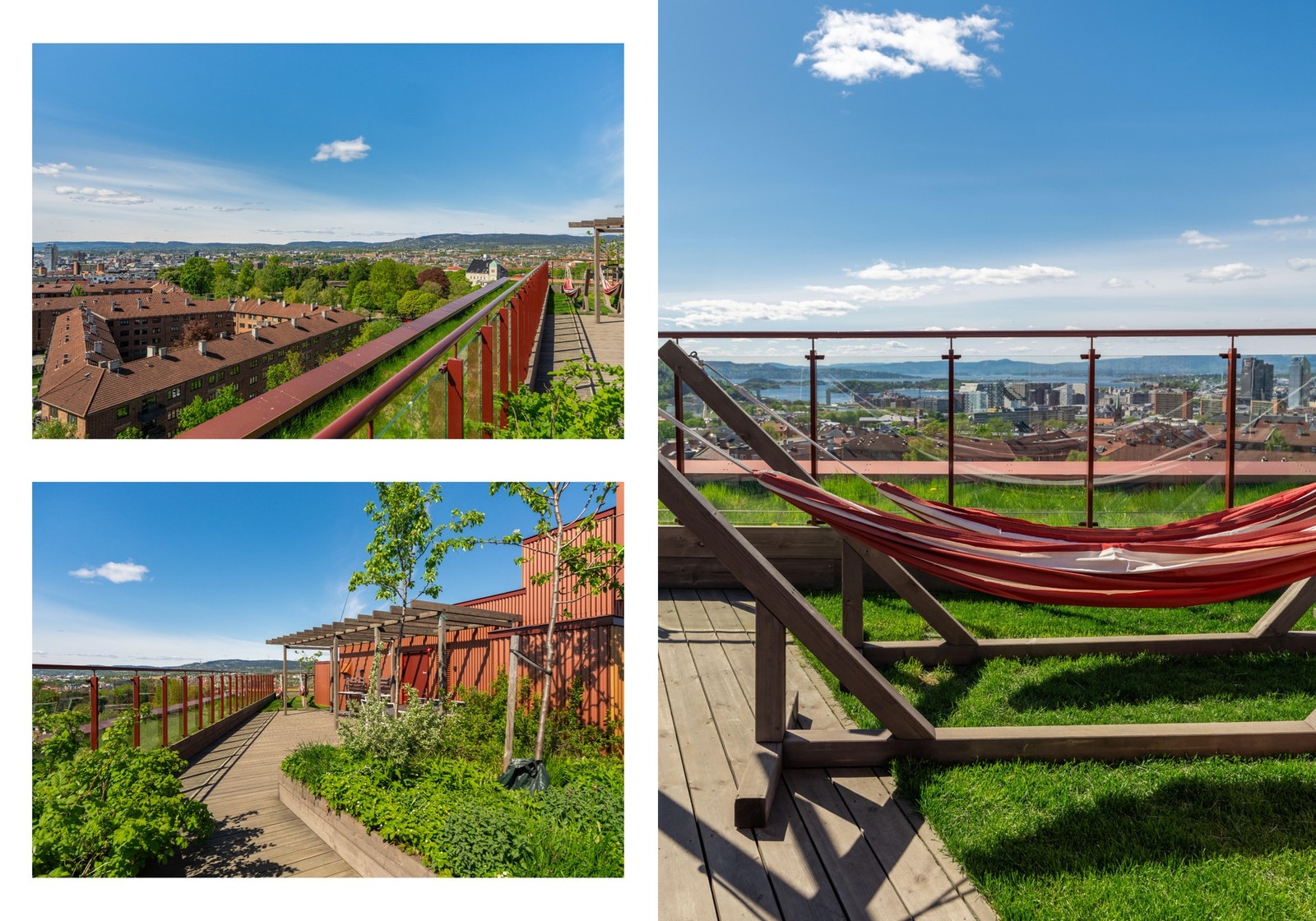 Her har du grillområder, spisebord med stoler, sittegrupper og steder for å slappe av i sola eller skyggen. Galleribilde