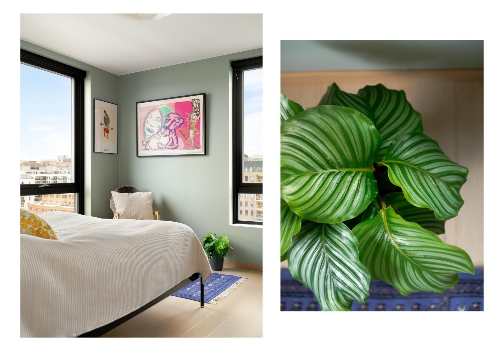 Det er stort og lyst med god plass til dobbeltseng og tilhørende nattbord. Galleribilde