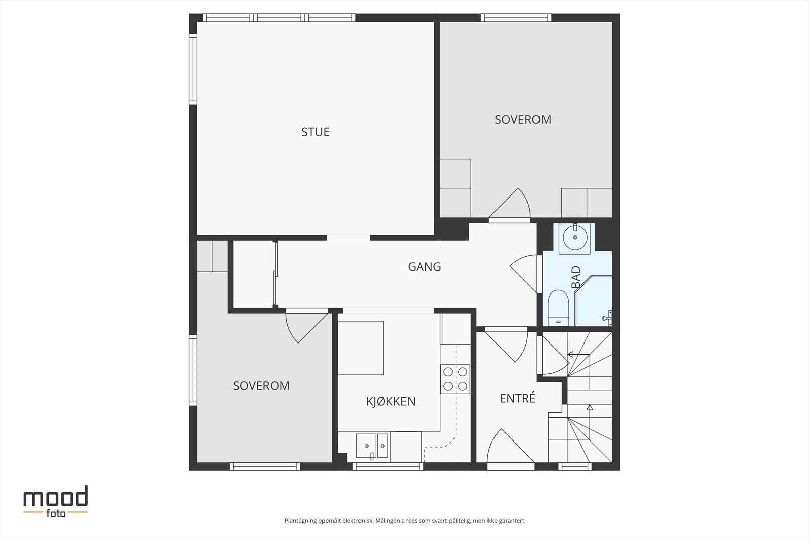 Planskisse 1. etg. (utleid for kr 13.100,-/mnd + strøm) Leietaker ønsker å fortsette leieforholdet om det er ønskelig for ny eier. Galleribilde