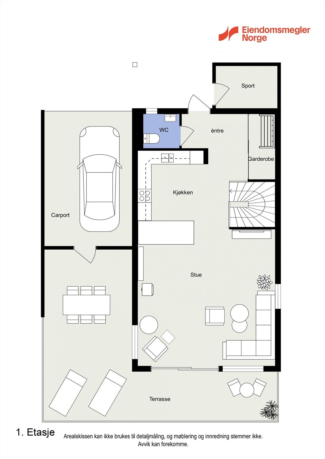 Planteikning 1. etasje. Galleribilde