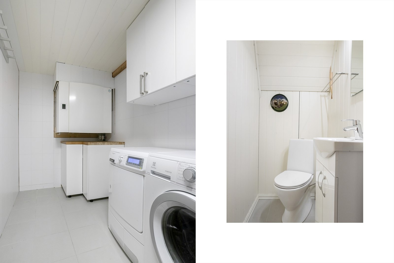 Vaskerom med separat WC i husets kjeller Galleribilde