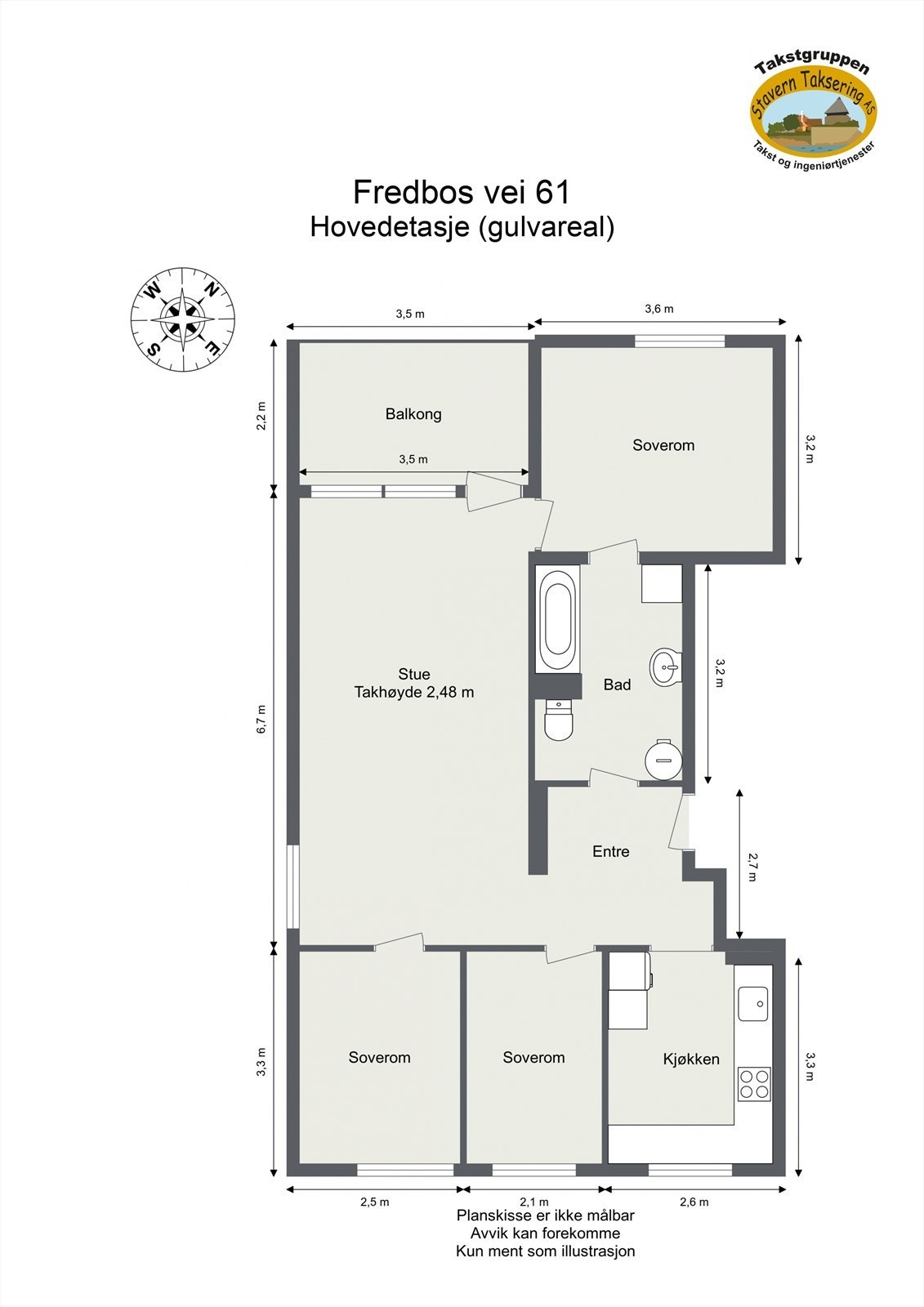 Plantegning 3. etg Galleribilde