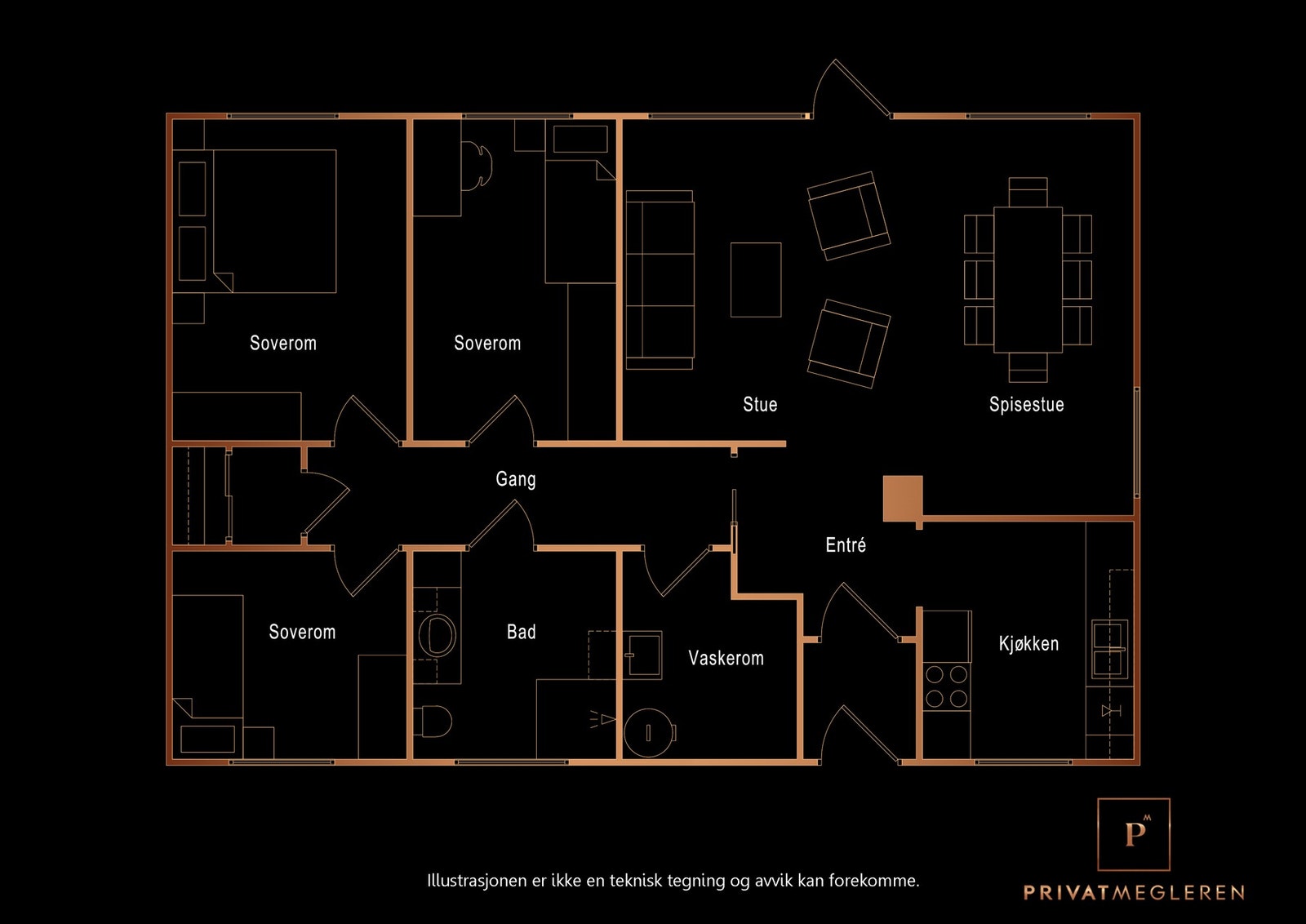 Plantegning av leiligheten Galleribilde