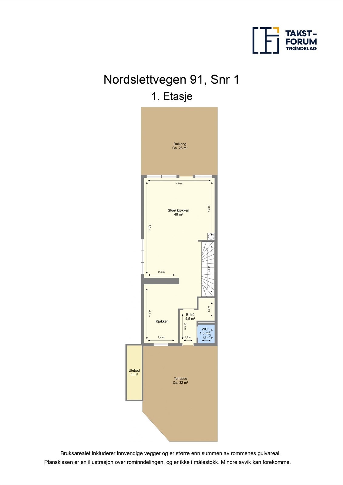 Planskisse 1. etasje. Galleribilde