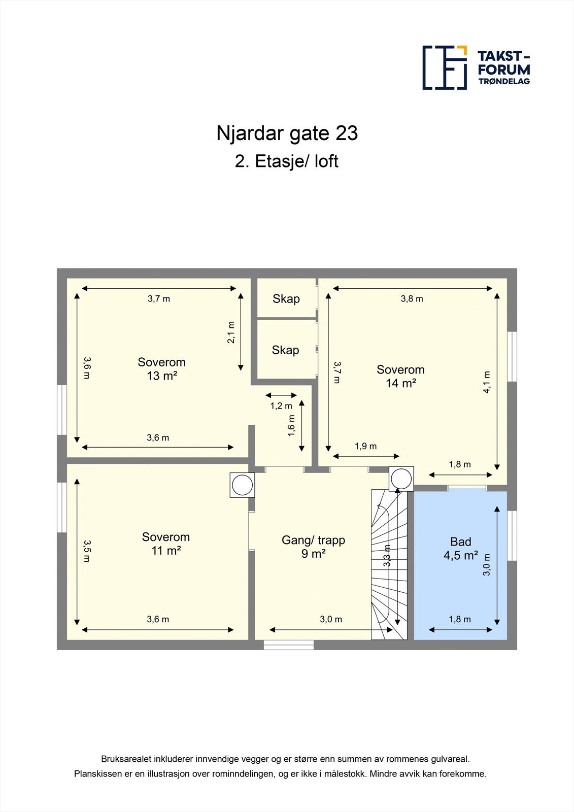 Plantegning 2. etasje Galleribilde