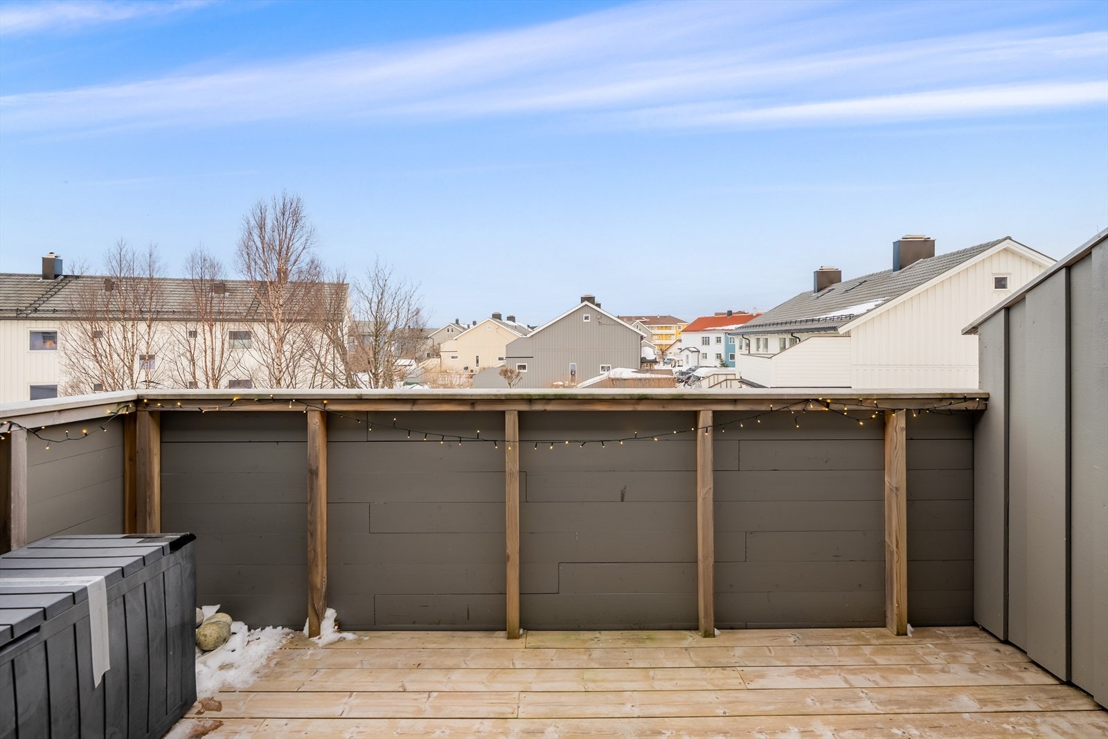 Balkongen med superbra solgang! Galleribilde