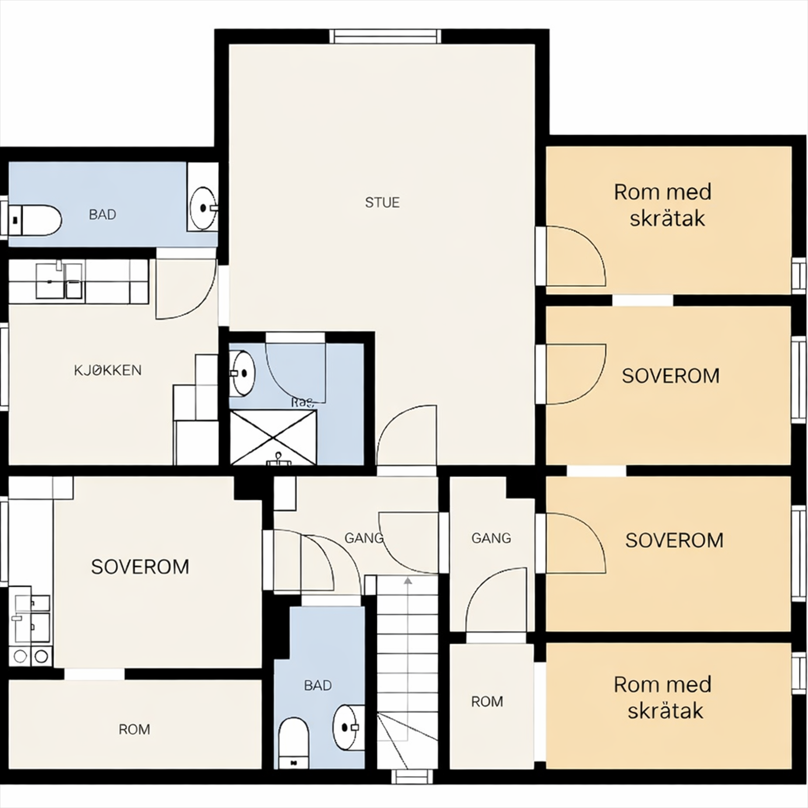 Veiledende planskisse. Ikke målbar og kun for illustrasjon. Galleribilde