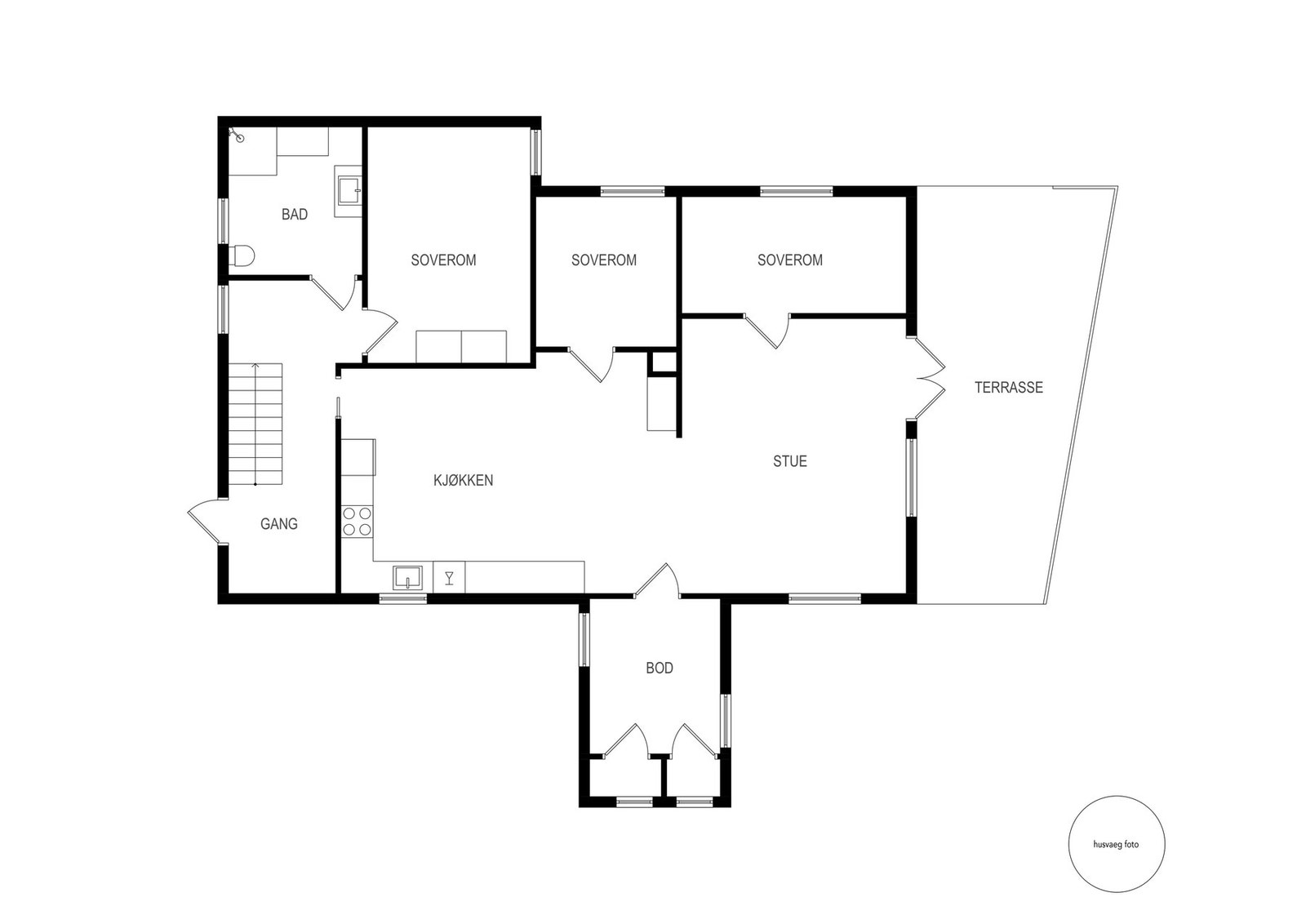 Planløsning 1.etasje. Galleribilde