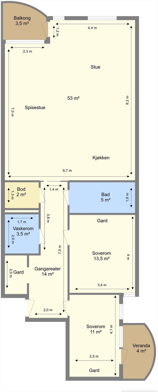 Planskisse 3. etasje Galleribilde