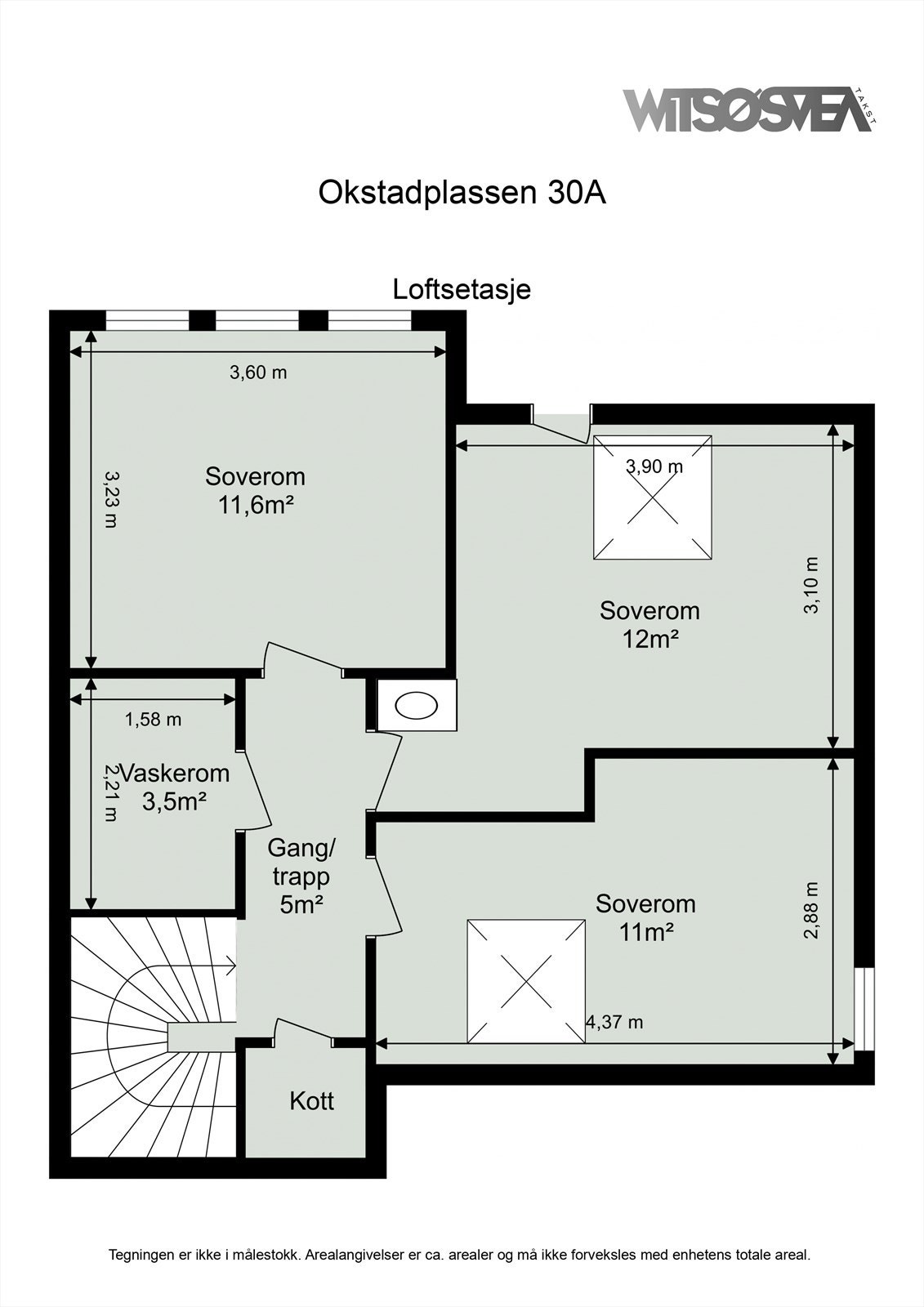Plantegning loftsetasje Galleribilde