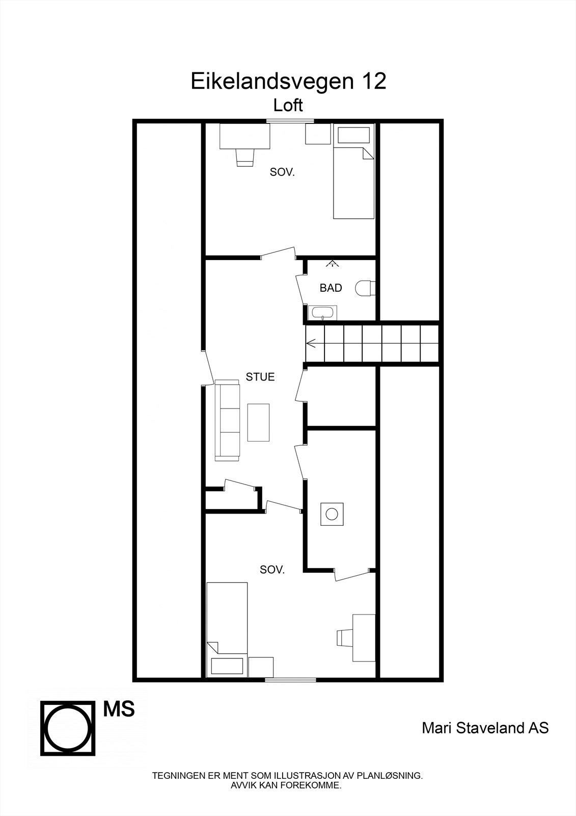 Plantegning loftsetasje Galleribilde