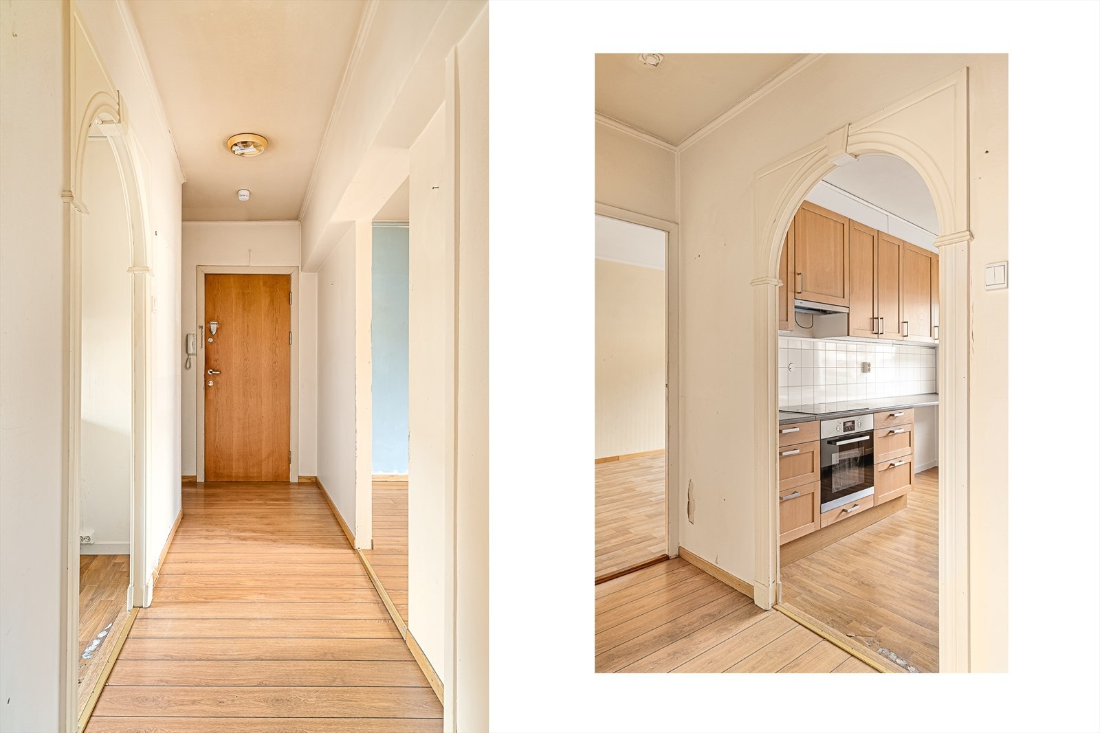 Entre/gang. Ved inngangsdøren er det plass til å sette fra seg sko og henge yttertøy. Galleribilde