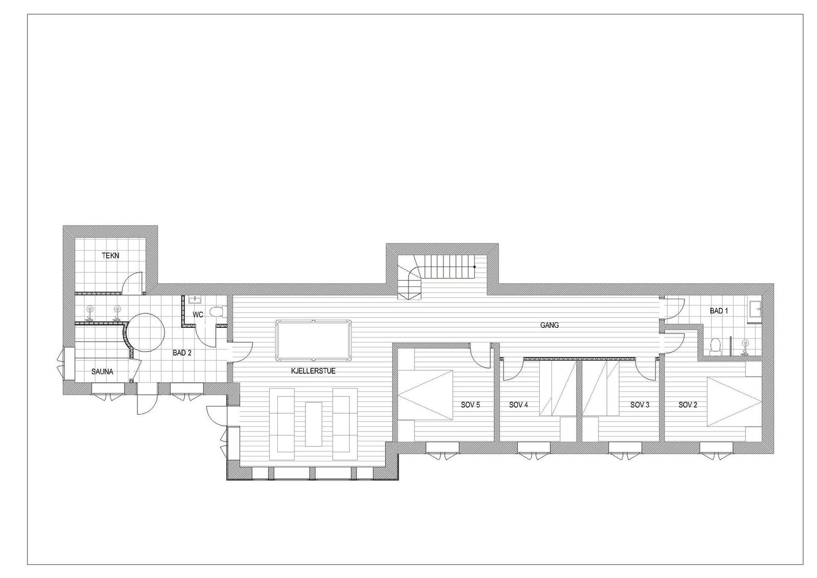 Planløsning kjeller. (Illustrasjonsfoto, avvik vil forekomme) Galleribilde