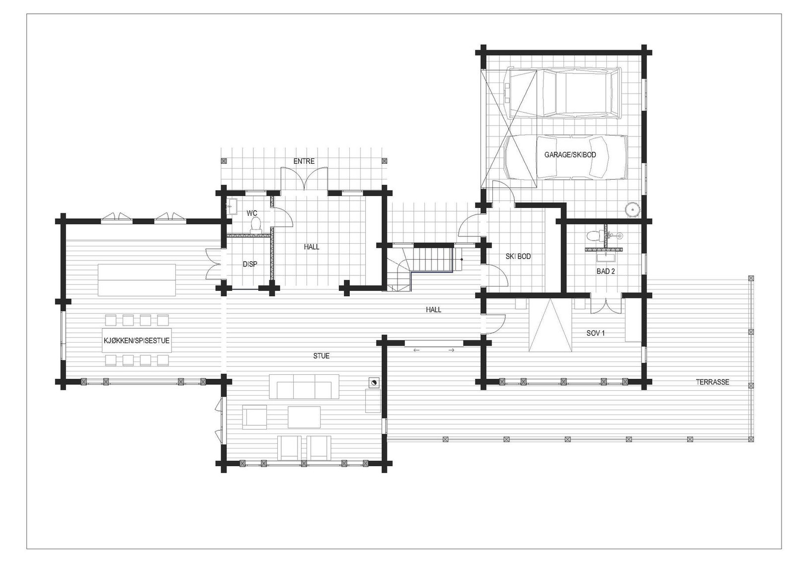 Planløsning 1. etasje. (Illustrasjonsfoto, avvik vil forekomme) Galleribilde