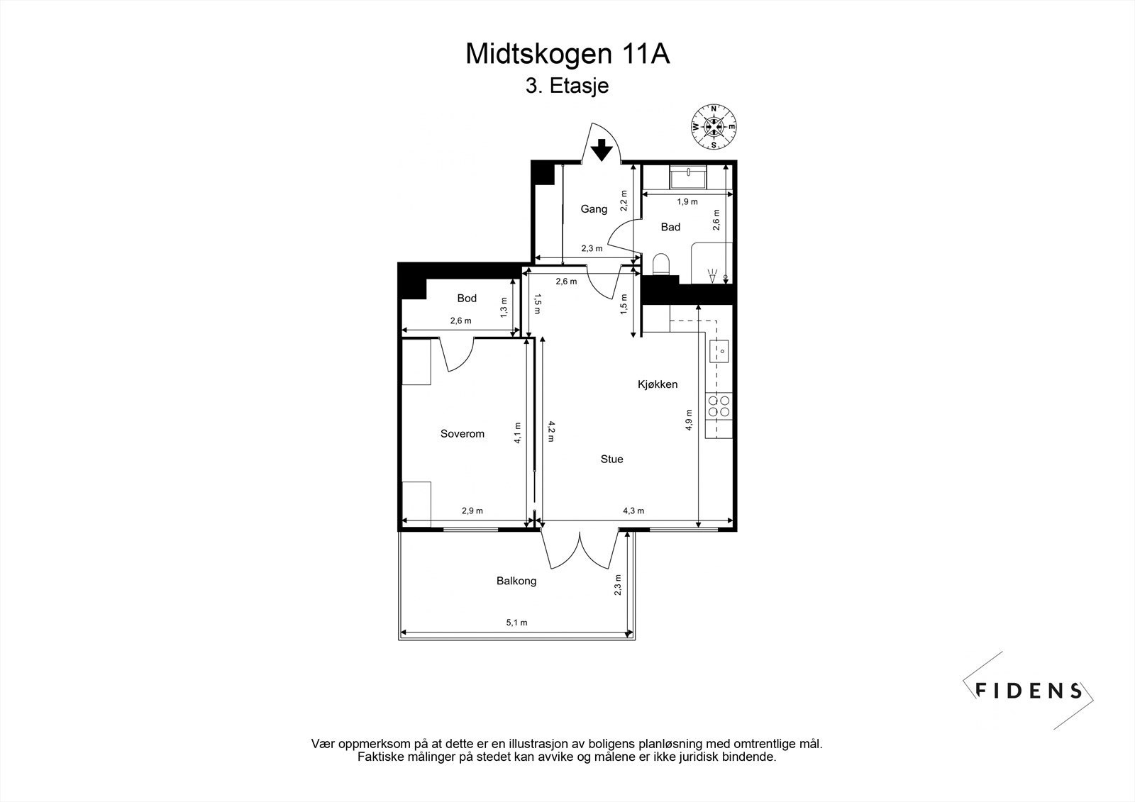 Plantegning 3. etasje Galleribilde