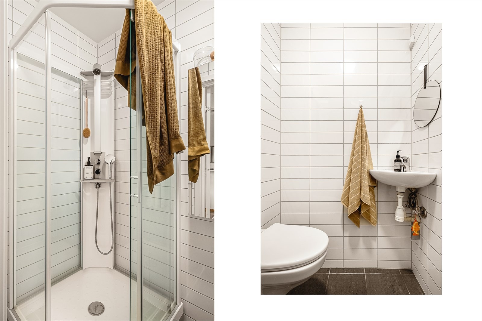 Badet i 1.etasje er flislagt med varmekabler i gulv. Galleribilde