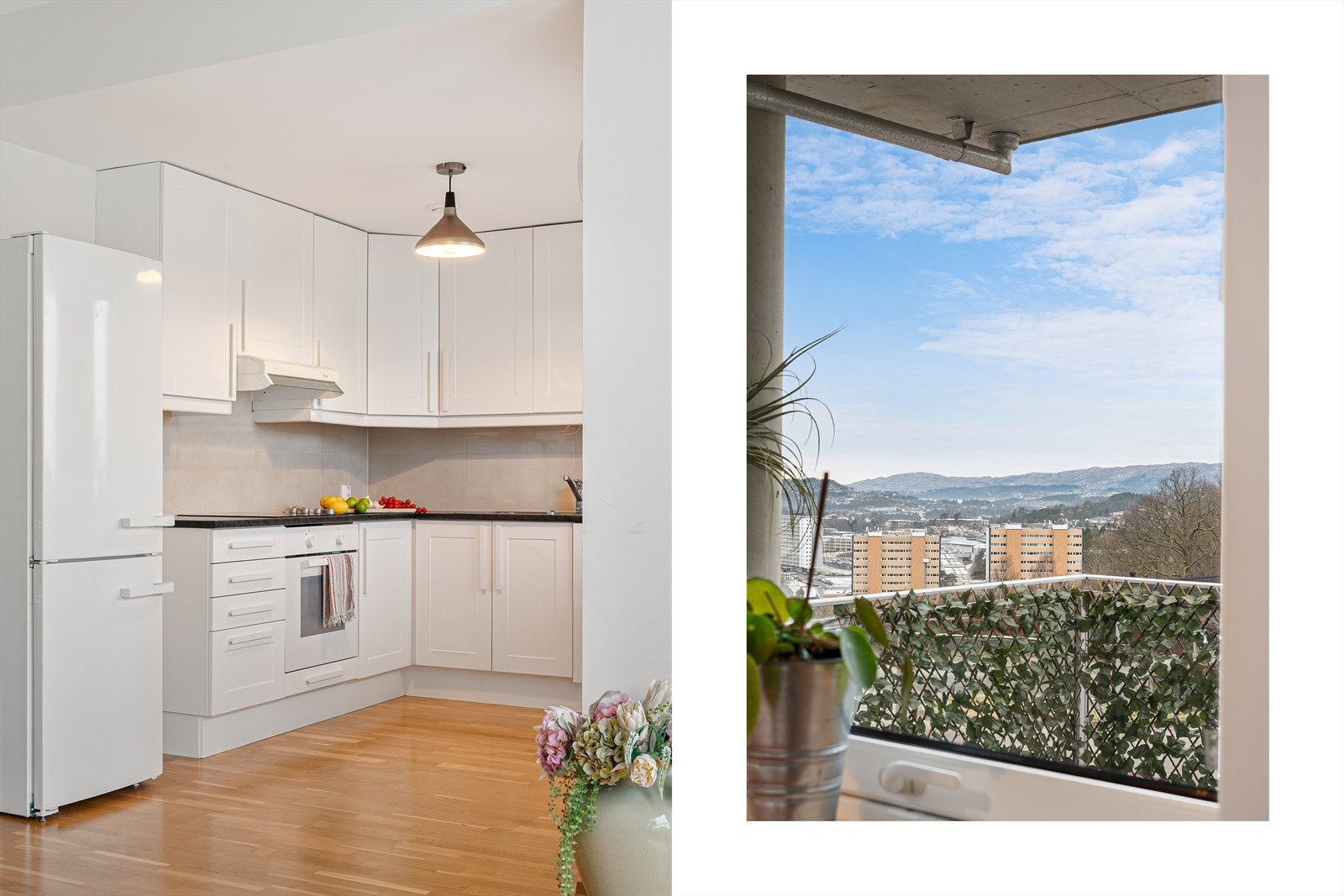 - Tidløs kjøkkeninnredning med profilerte fronter og benkeplate i laminat - Galleribilde