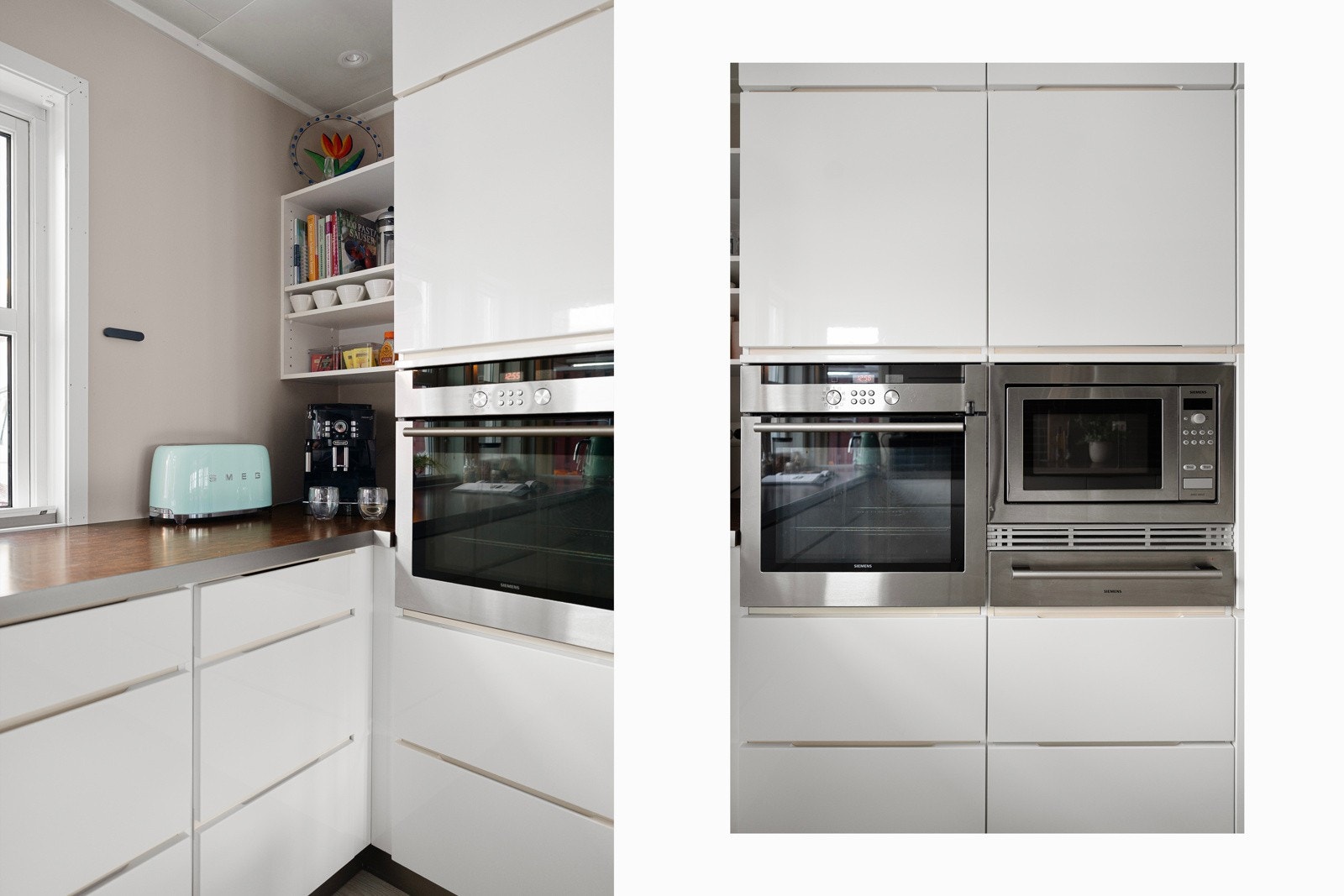 Integrert miksmasterskap, mikro, stekeovn, kjøl- og frys, strykebrett i skap for å nevne noe. Nytt kjøl- og fryseskap fra desember 2024.