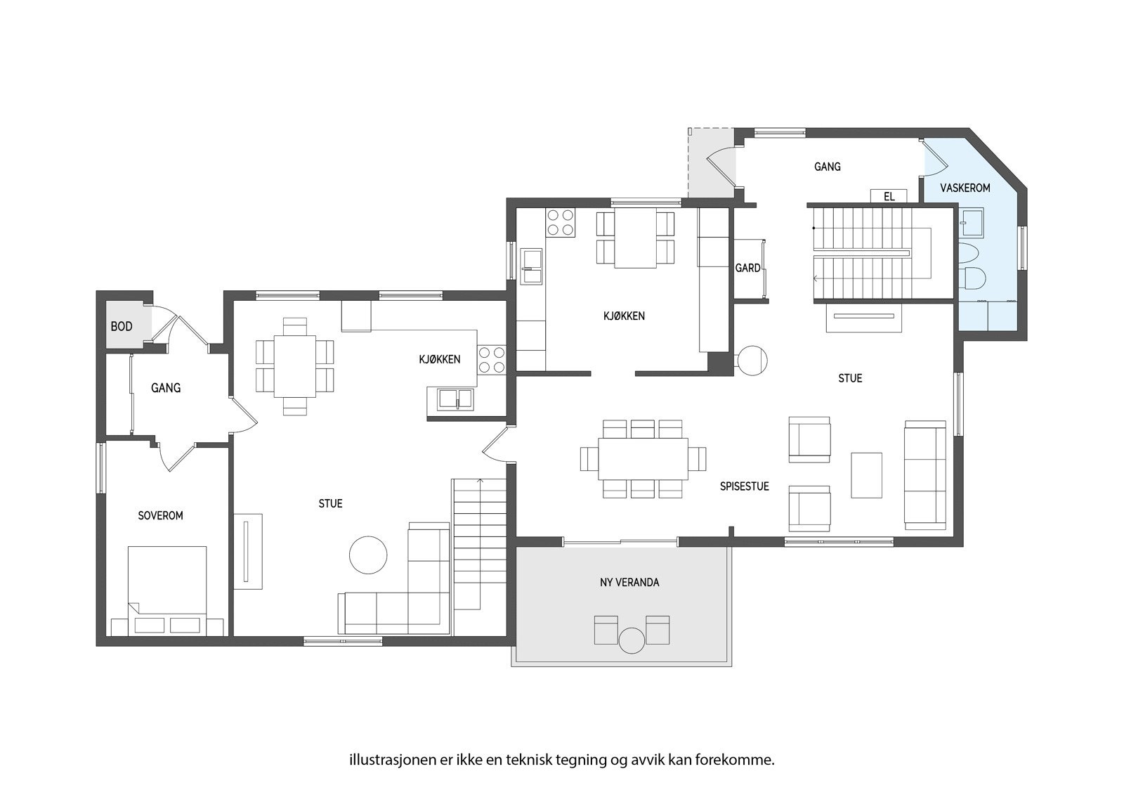 Plantegning 1. etg. Galleribilde