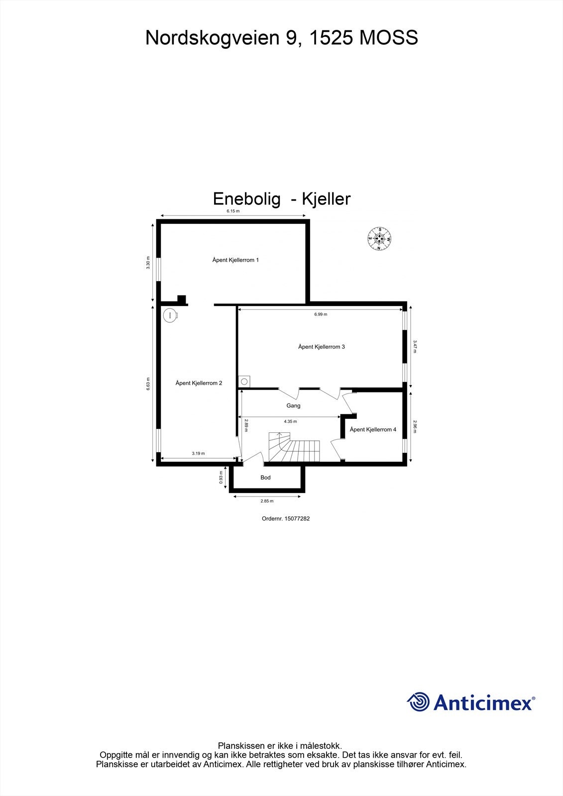 Veiledende skisse av kjeller. Galleribilde
