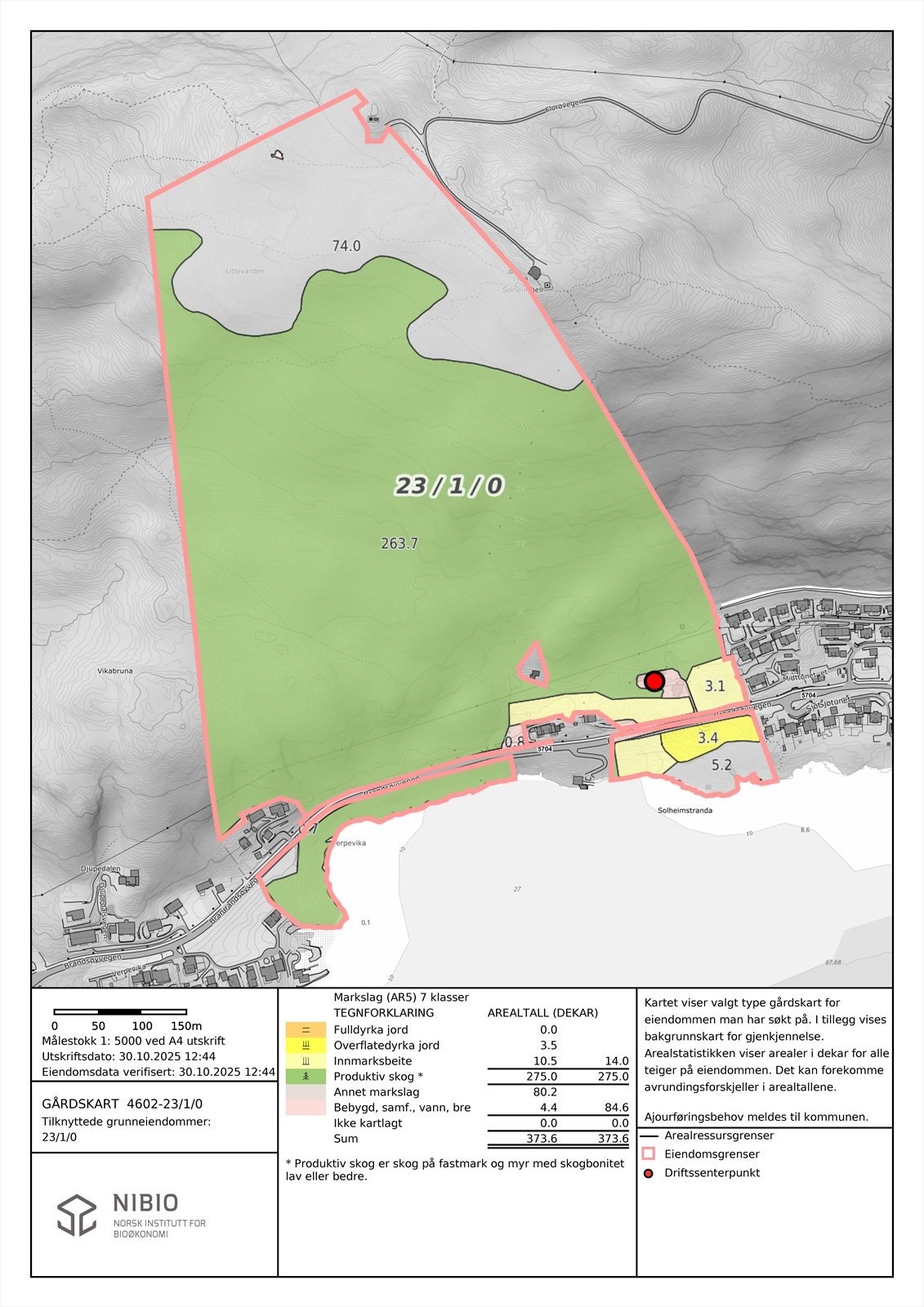 Gårdskart som viser dei ulike teigane Galleribilde