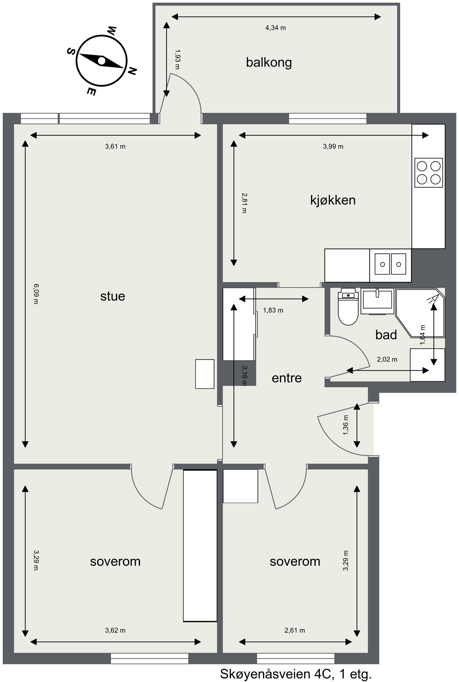 Skøyenåsveien 4C - Plantegning Galleribilde