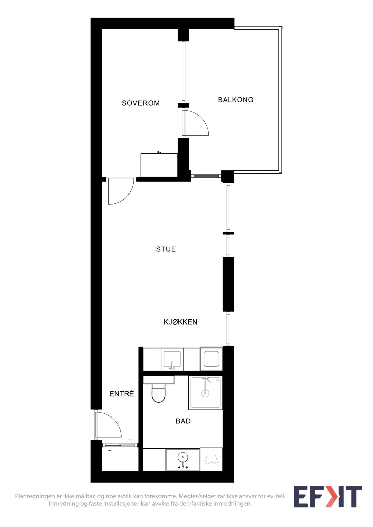 Leilighetens planløsning og utforming. Tips: Ta de målene du trenger allerede på visningen. Galleribilde
