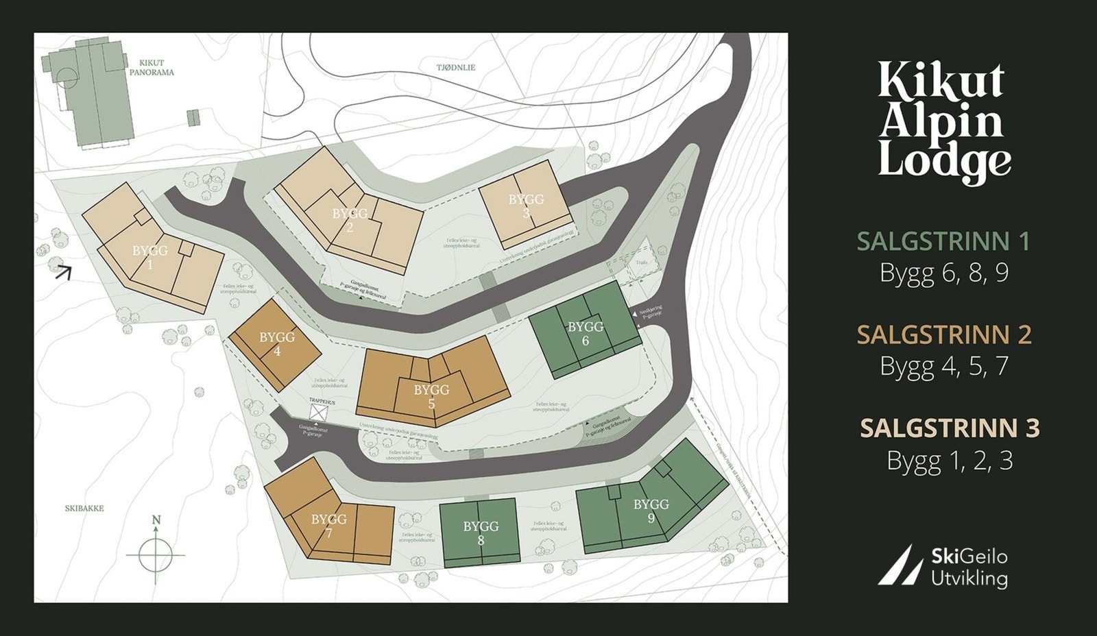 Leiligheten markert med pil. Galleribilde