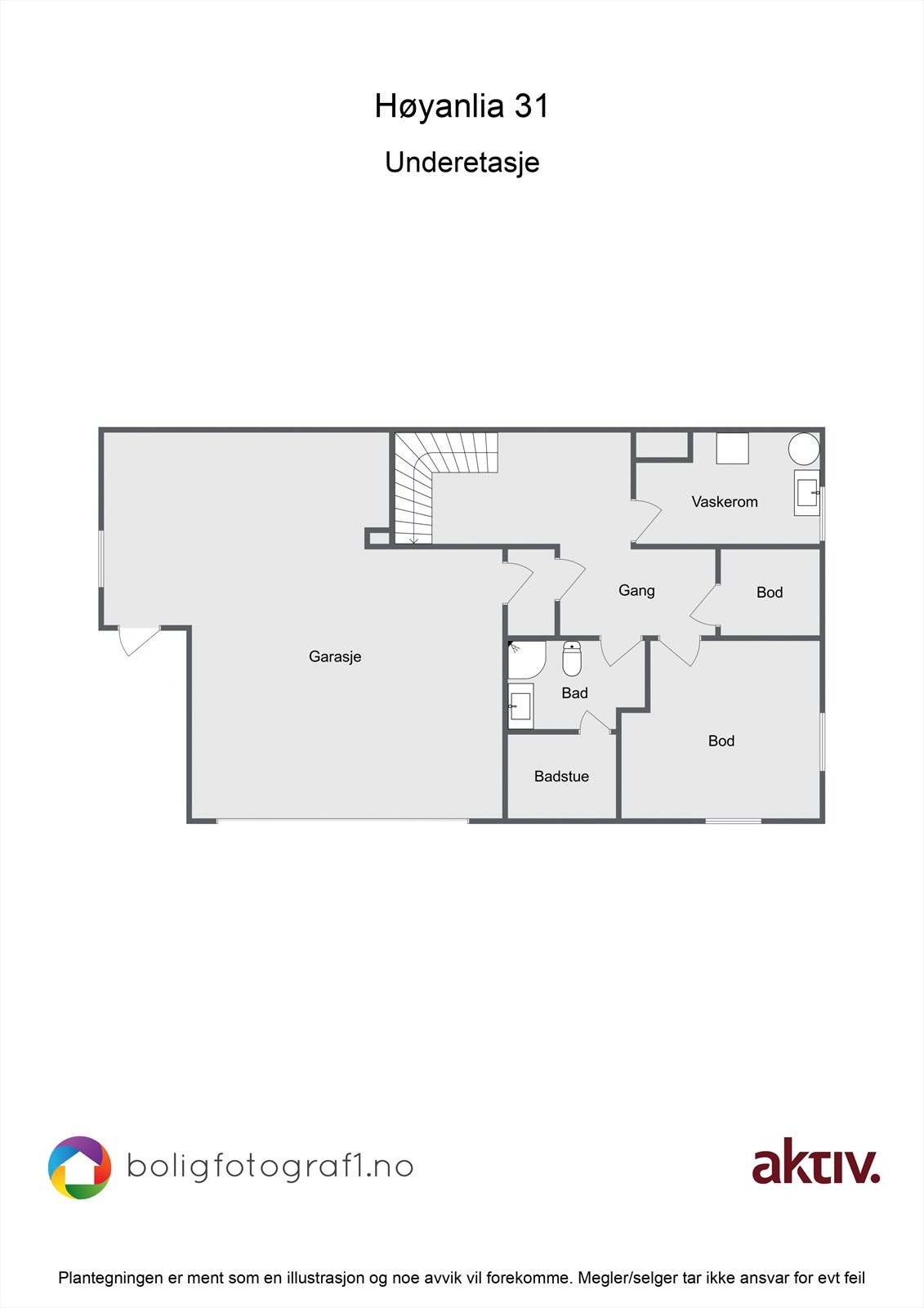 Plantegning Høyanlia 31 - Underetasje Galleribilde