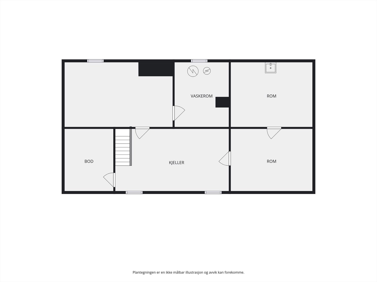 Plantegning kjeller. Galleribilde